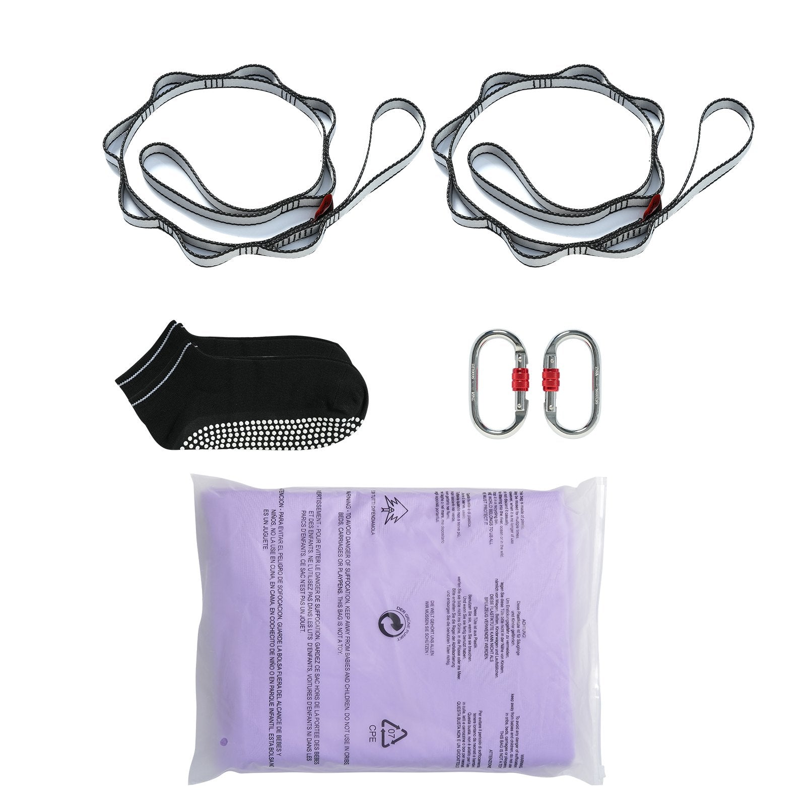 Exercise Bikes: VEVOR Aerial Yoga Hammock & Swing, 4 m Length, Yoga Starter Kit with 100gsm Nylon Fabric, Full Rigging Hardware and Easy Set-up Guide, Antigravity Flying for All Levels Fitness Bodybuilding, Purple
