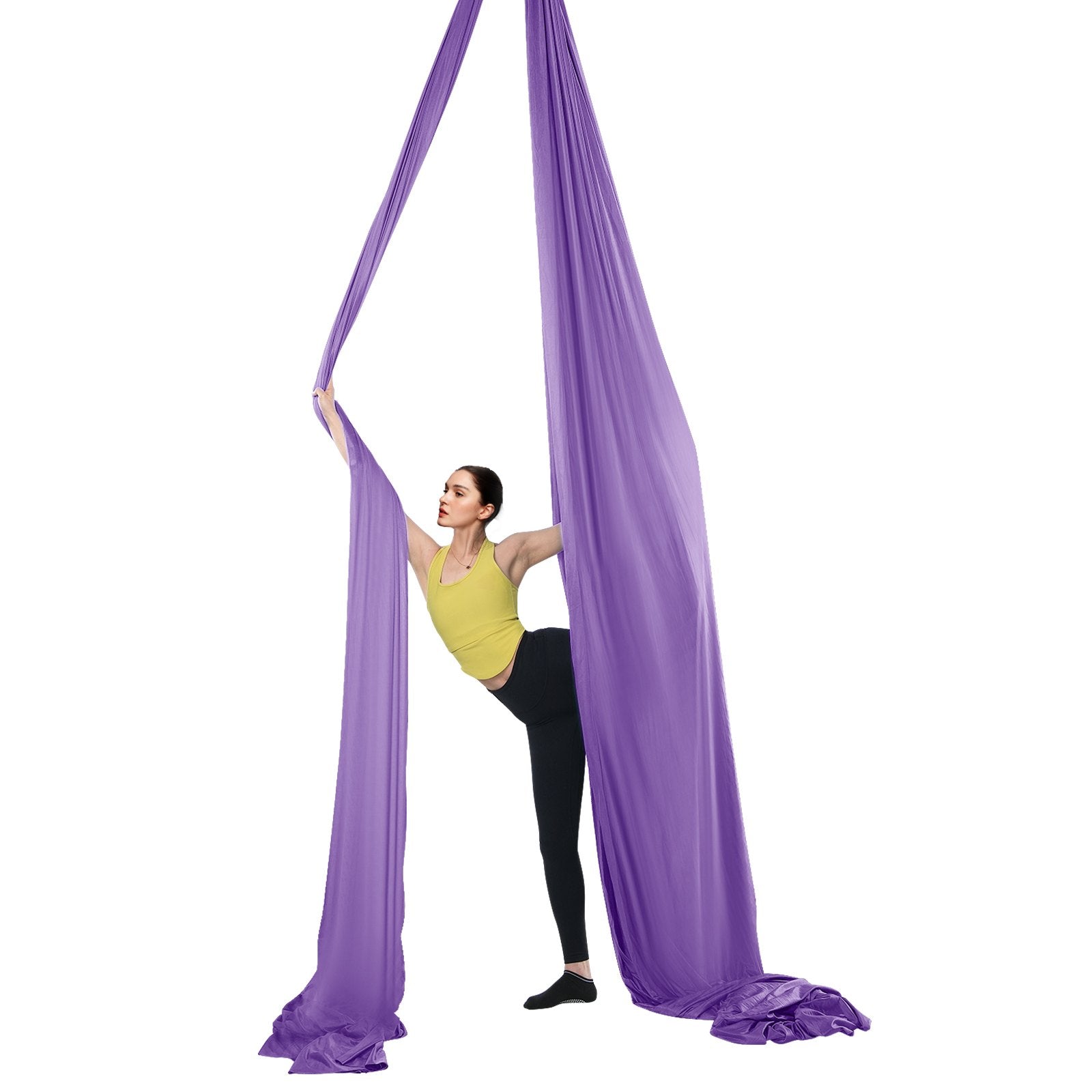 Exercise Bikes: VEVOR Aerial Yoga Hammock & Swing, 4 m Length, Yoga Starter Kit with 100gsm Nylon Fabric, Full Rigging Hardware and Easy Set-up Guide, Antigravity Flying for All Levels Fitness Bodybuilding, Purple