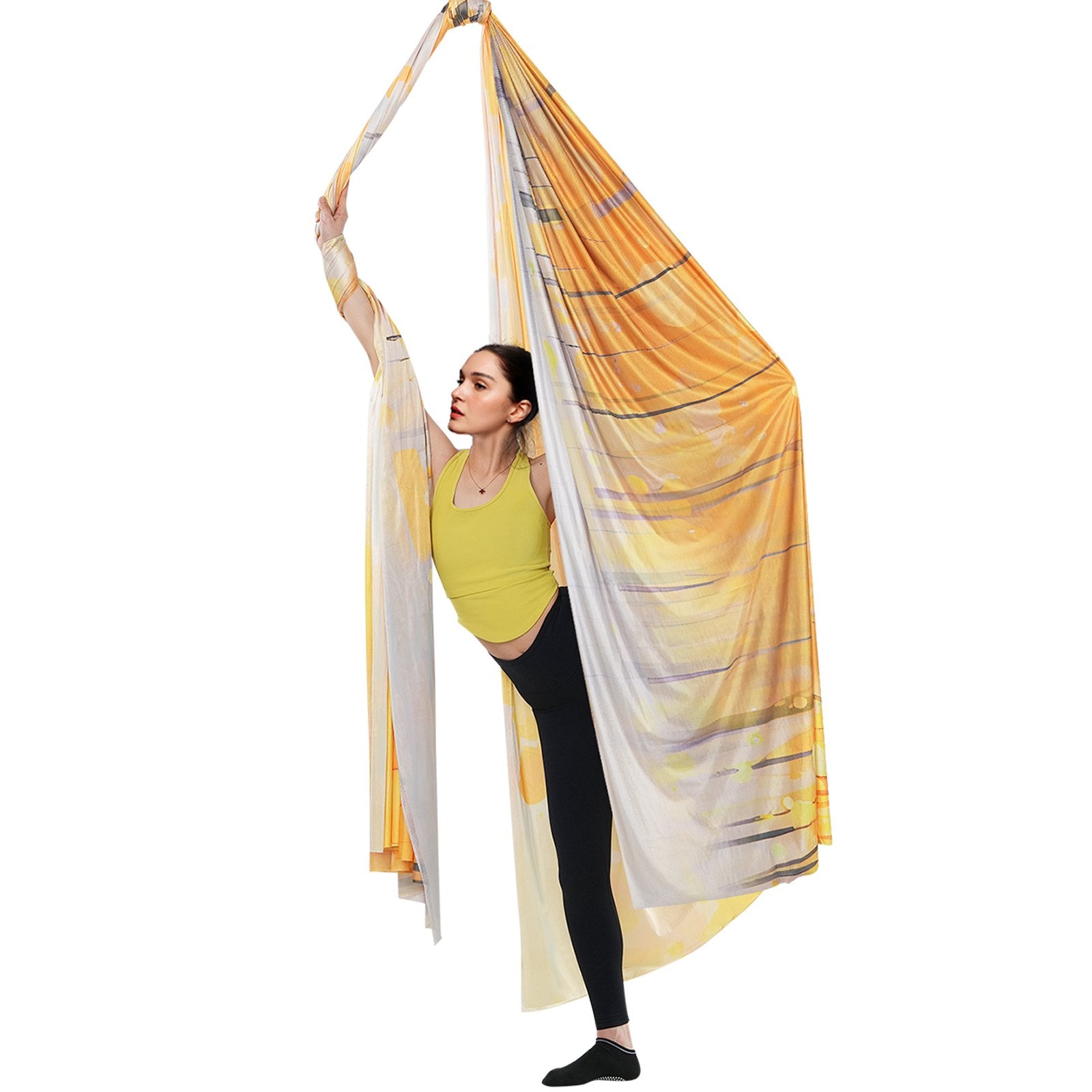 Exercise Bikes: VEVOR Aerial Yoga Hammock & Swing, 5 m Length, Aerial Yoga Starter Kit with 100gsm Nylon Fabric, Full Rigging Hardware & Easy Set-up Guide, Antigravity Flying for All Levels Fitness Bodybuilding, Gold