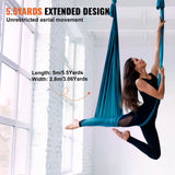 Outdoor Sofas & Lounge Sets: VEVOR Aerial Yoga Hammock & Swing, 5 m Length Aerial Yoga Starter Kit with 100gsm Nylon Fabric, Full Rigging Hardware & Easy Set-up Guide, Antigravity Flying for All Levels Fitness Bodybuilding, Green