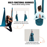 Outdoor Sofas & Lounge Sets: VEVOR Aerial Yoga Hammock & Swing, 5 m Length Aerial Yoga Starter Kit with 100gsm Nylon Fabric, Full Rigging Hardware & Easy Set-up Guide, Antigravity Flying for All Levels Fitness Bodybuilding, Green