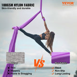 Exercise Bikes: VEVOR Aerial Silk & Yoga Swing, 8 m Length, Aerial Yoga Hammock Kit with 100gsm Nylon Fabric, Full Rigging Hardware & Easy Set-up Guide, Antigravity Flying for All Levels Fitness Bodybuilding, Purple