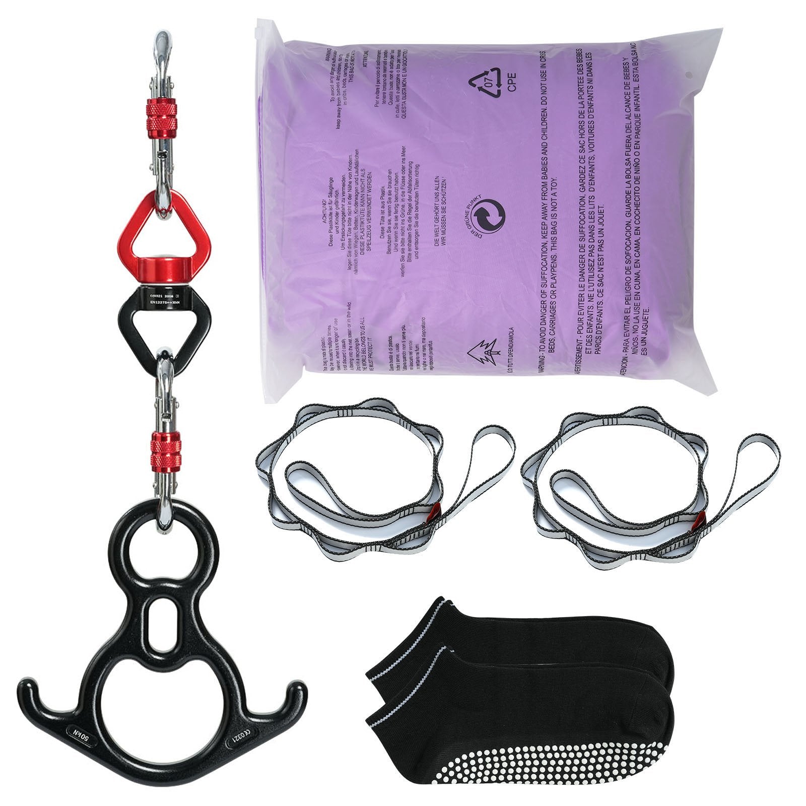 Exercise Bikes: VEVOR Aerial Silk & Yoga Swing, 8 m Length, Aerial Yoga Hammock Kit with 100gsm Nylon Fabric, Full Rigging Hardware & Easy Set-up Guide, Antigravity Flying for All Levels Fitness Bodybuilding, Purple