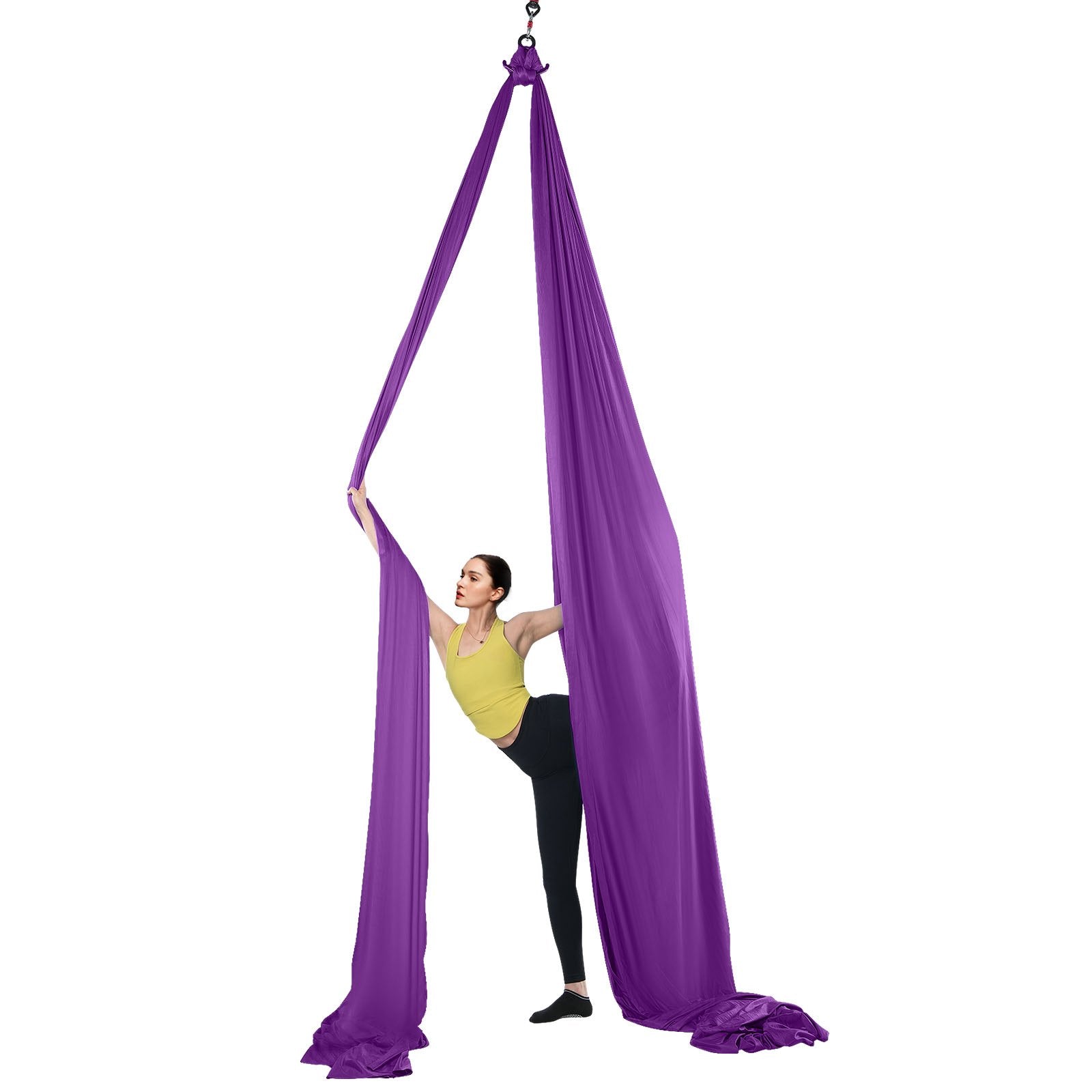Exercise Bikes: VEVOR Aerial Silk & Yoga Swing, 8 m Length, Aerial Yoga Hammock Kit with 100gsm Nylon Fabric, Full Rigging Hardware & Easy Set-up Guide, Antigravity Flying for All Levels Fitness Bodybuilding, Purple
