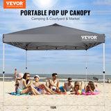 Tents: VEVOR Pop Up Canopy Tent, 10 x 10 ft, 250 D PU Silver Coated Tarp, with Portable Roller Bag and 4 Sandbags, Waterproof and Sun Shelter Gazebo for Outdoor Party, Camping, Commercial Events, Dark Gray
