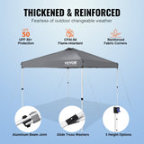 Tents: VEVOR Pop Up Canopy Tent, 10 x 10 ft, 250 D PU Silver Coated Tarp, with Portable Roller Bag and 4 Sandbags, Waterproof and Sun Shelter Gazebo for Outdoor Party, Camping, Commercial Events, Dark Gray