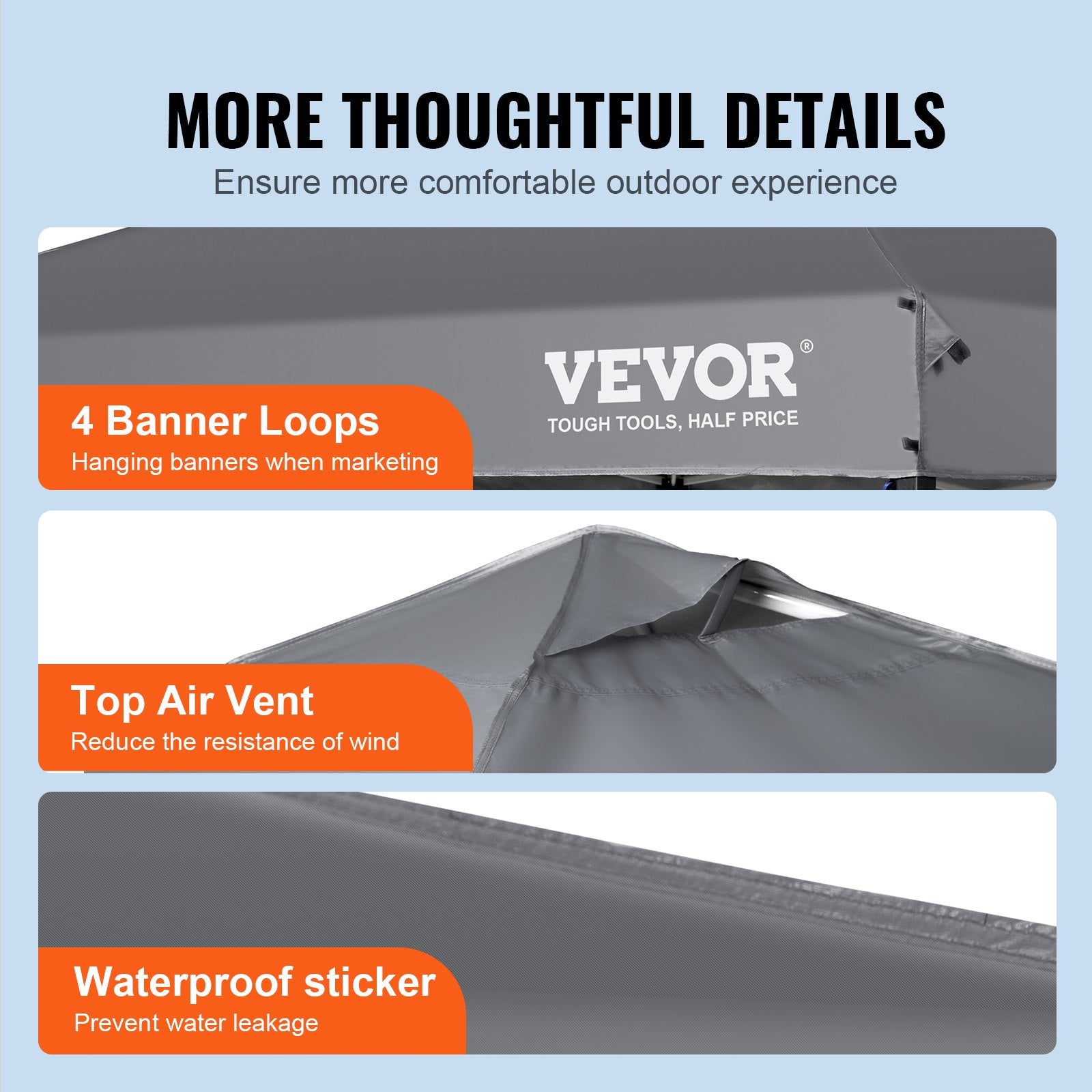 Pop Up Canopy Tent, 10 x 10 ft, 250 D PU Silver Coated Tarp, with Portable Roller Bag and 4 Sandbags, Waterproof and Sun Shelter Gazebo for Outdoor Party, Camping, Commercial Events, Dark Gray