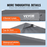Tents: VEVOR Pop Up Canopy Tent, 10 x 10 ft, 250 D PU Silver Coated Tarp, with Portable Roller Bag and 4 Sandbags, Waterproof and Sun Shelter Gazebo for Outdoor Party, Camping, Commercial Events, Dark Gray