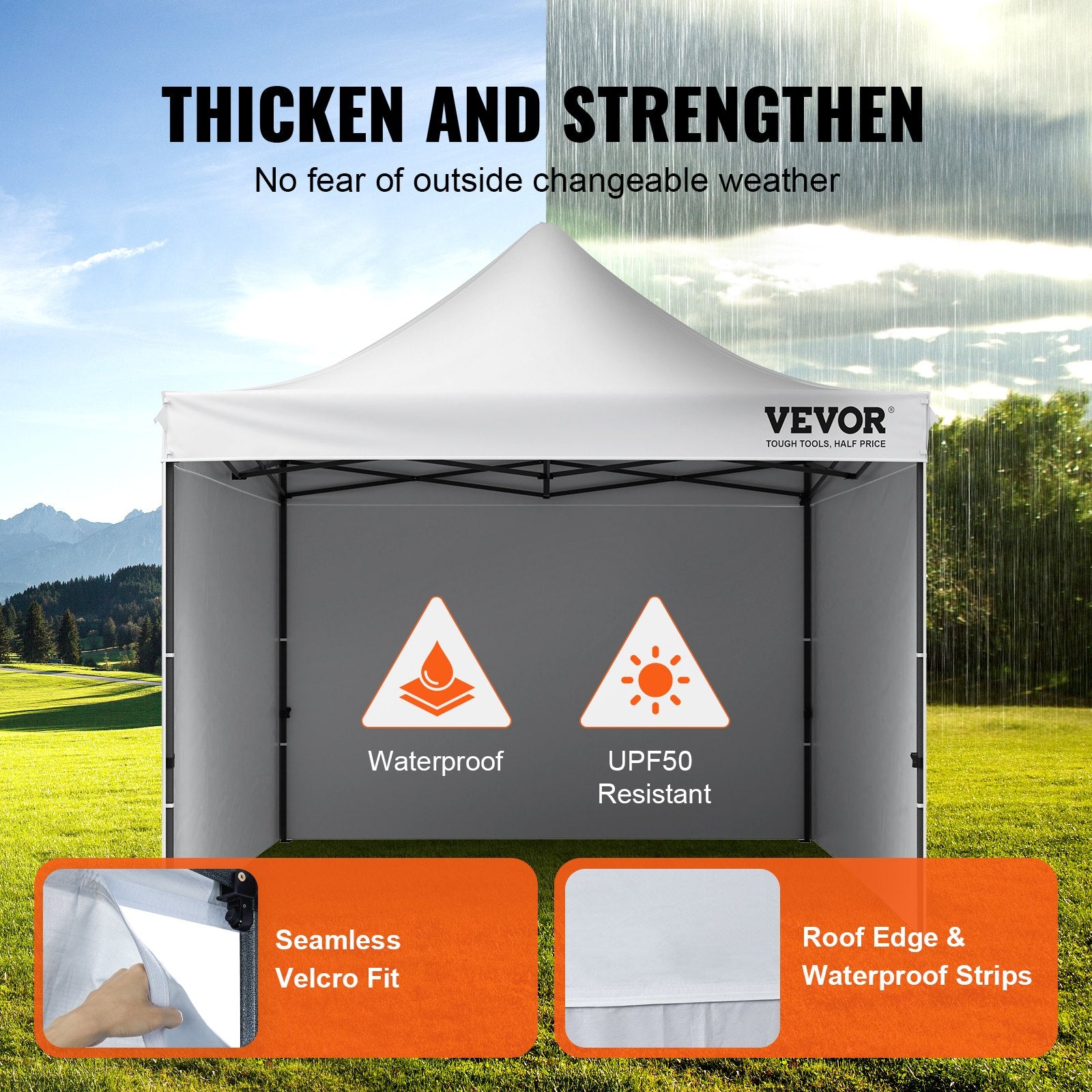 Canopies & Gazebos: VEVOR Pop Up Canopy Tent Outdoor Gazebo Tent 10x10FT with Sidewalls & Bag White
