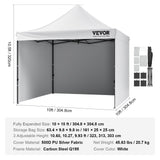 Canopies & Gazebos: VEVOR Pop Up Canopy Tent Outdoor Gazebo Tent 10x10FT with Sidewalls & Bag White
