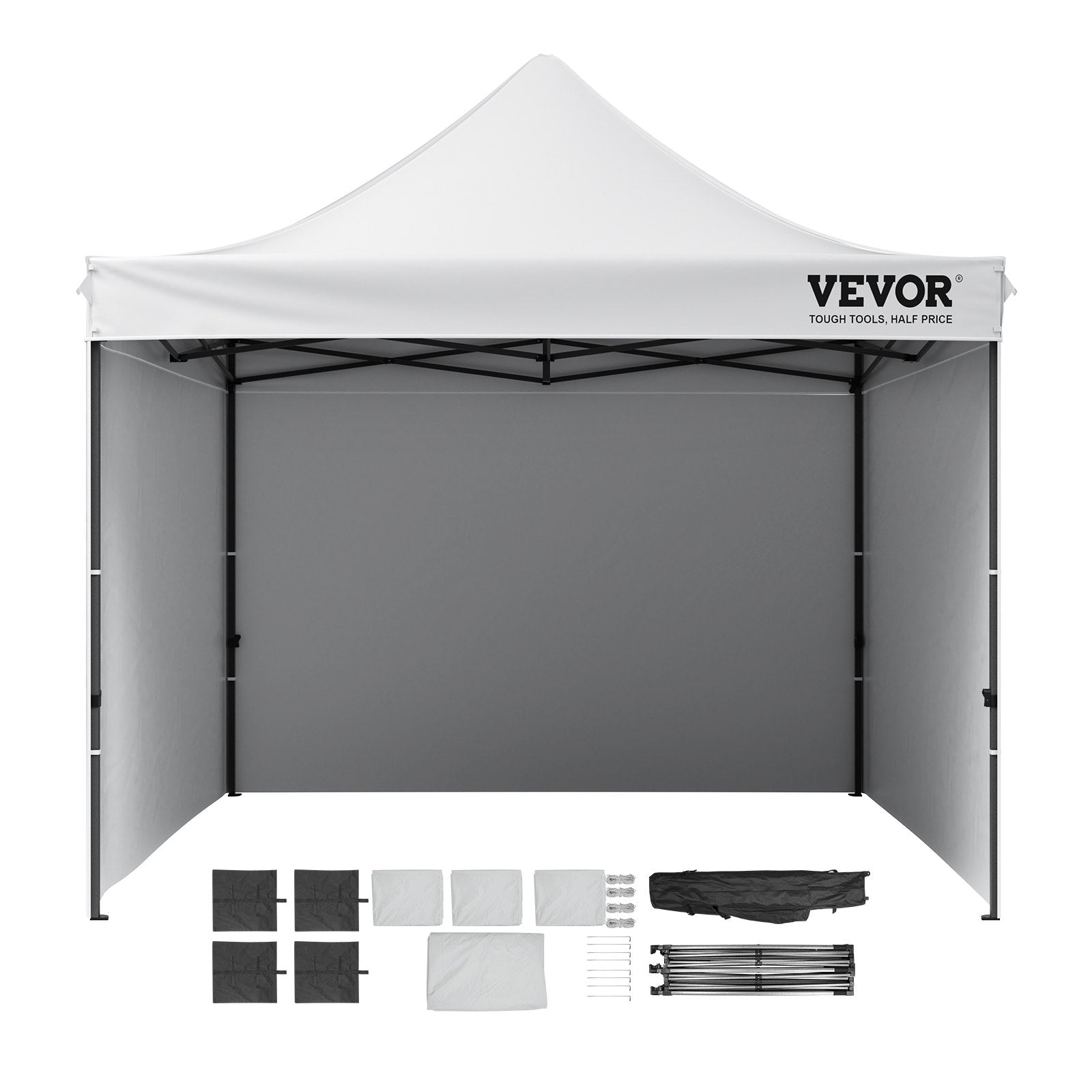 Canopies & Gazebos: VEVOR Pop Up Canopy Tent Outdoor Gazebo Tent 10x10FT with Sidewalls & Bag White