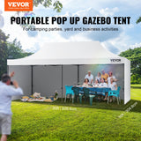 Canopies & Gazebos: VEVOR Pop Up Canopy Tent Outdoor Gazebo Tent 10x20FT with Sidewalls & Bag White