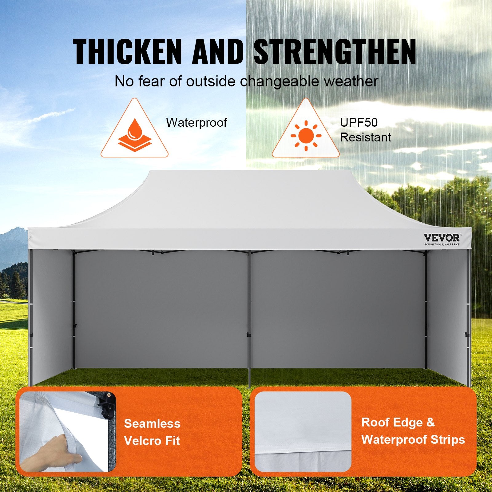 Canopies & Gazebos: VEVOR Pop Up Canopy Tent Outdoor Gazebo Tent 10x20FT with Sidewalls & Bag White