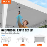 Canopies & Gazebos: VEVOR Pop Up Canopy, 2.95 x 2.95 m Instant Canopy Portable Gazebo with 3 Sidewalls & 2 Ventilated Windows, Height Adjustable Pop-Up Outdoor Shelter Tent for Events, Patio, Backyard, Party, Parking