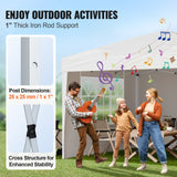 Canopies & Gazebos: VEVOR Pop Up Canopy, 2.95 x 2.95 m Instant Canopy Portable Gazebo with 3 Sidewalls & 2 Ventilated Windows, Height Adjustable Pop-Up Outdoor Shelter Tent for Events, Patio, Backyard, Party, Parking
