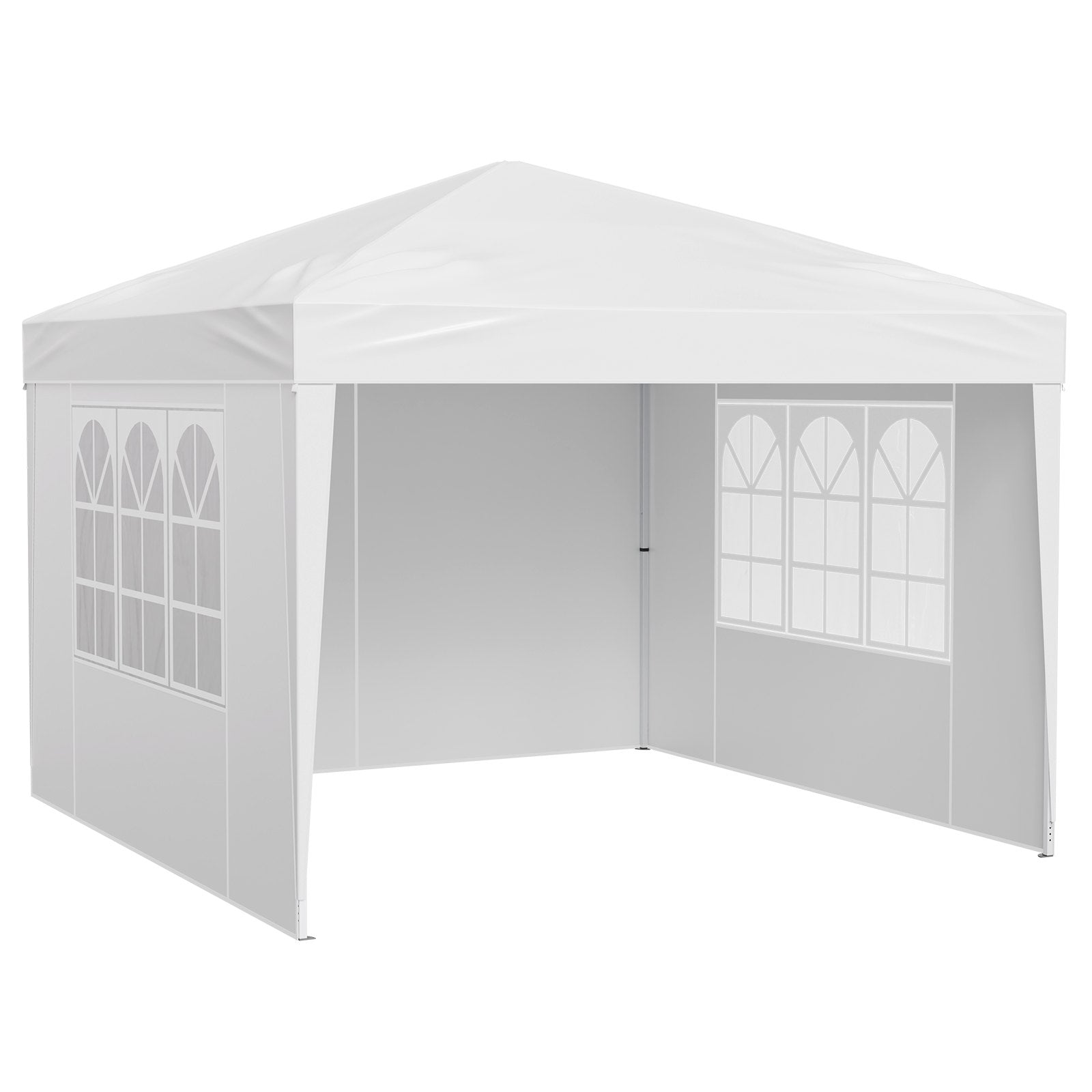 Canopies & Gazebos: VEVOR Pop Up Canopy, 2.95 x 2.95 m Instant Canopy Portable Gazebo with 3 Sidewalls & 2 Ventilated Windows, Height Adjustable Pop-Up Outdoor Shelter Tent for Events, Patio, Backyard, Party, Parking