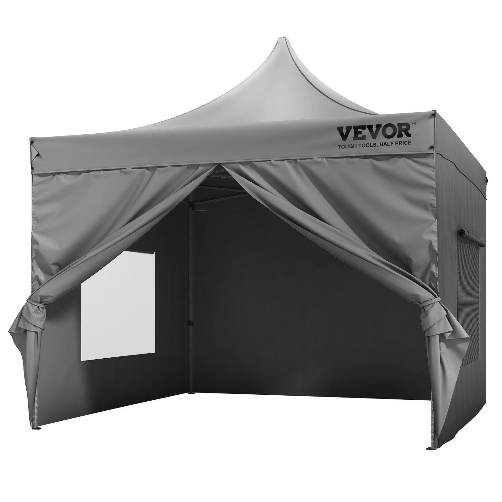 Canopies & Gazebos: VEVOR  304.8 x 304.8 cm Pop up Canopy with Removable Sidewalls, Instant Canopies Portable Gazebo & Wheeled Bag, UV Resistant Waterproof, Enclosed Canopy Tent for Outdoor Events, Patio, Backyard, Party