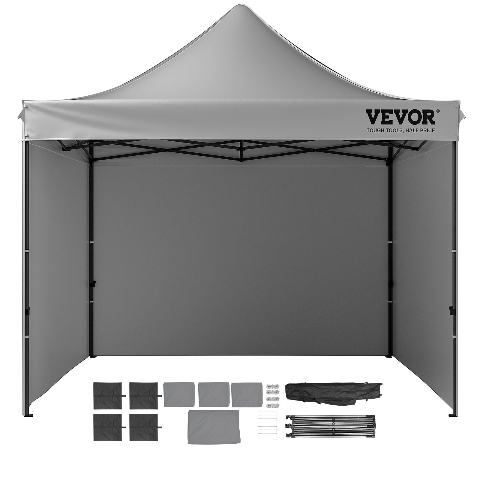 Canopies & Gazebos: VEVOR  304.8 x 304.8 cm Pop up Canopy with Removable Sidewalls, Instant Canopies Portable Gazebo & Wheeled Bag, UV Resistant Waterproof, Enclosed Canopy Tent for Outdoor Events, Patio, Backyard, Party
