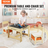 Outdoor Dining Sets: VEVOR Kids Table and Chair Set Wooden Activity Table with Storage Space & Boxes