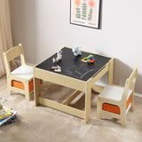 Outdoor Dining Sets: VEVOR Kids Table and Chair Set Wooden Activity Table with Storage Space & Boxes