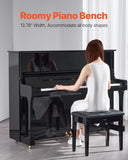 Basketball & Basketball Accessories: VEVOR Piano Bench, 22" x 13.78" x 19", Keyboard Piano Chair with High-Density Padded Cushion, Storage Compartment for Music Books, Wooden Piano Bookcase Stool Seat, for Vanity, Living Room, Bedroom