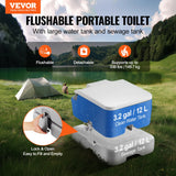 Pet ID Tags: VEVOR Portable Toilet for Camping with Carry Bag, RV Toilet with 3.2 Gal Waste Tank, Push-Button Pressurized Flush Commode, Leak-proof and Odourless Travel Toilet for Adults Kids Camping Car