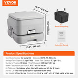 Pet ID Tags: VEVOR Portable Toilet for Camping with Carry Bag, RV Toilet with 3.2 Gal Waste Tank, Push-Button Pressurized Flush Commode, Leak-proof and Odourless Travel Toilet for Adults Kids Camping Car