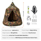 Tents: VEVOR Hanging Tree Tent, 330 LBS Capacity Hanging Tent Swing for Indoor and Outdoor Hammock Sensory Swing Chair w/LED Lights String, Inflatable Base, Ceiling Swing Pod Play Tent for Kids & Adults