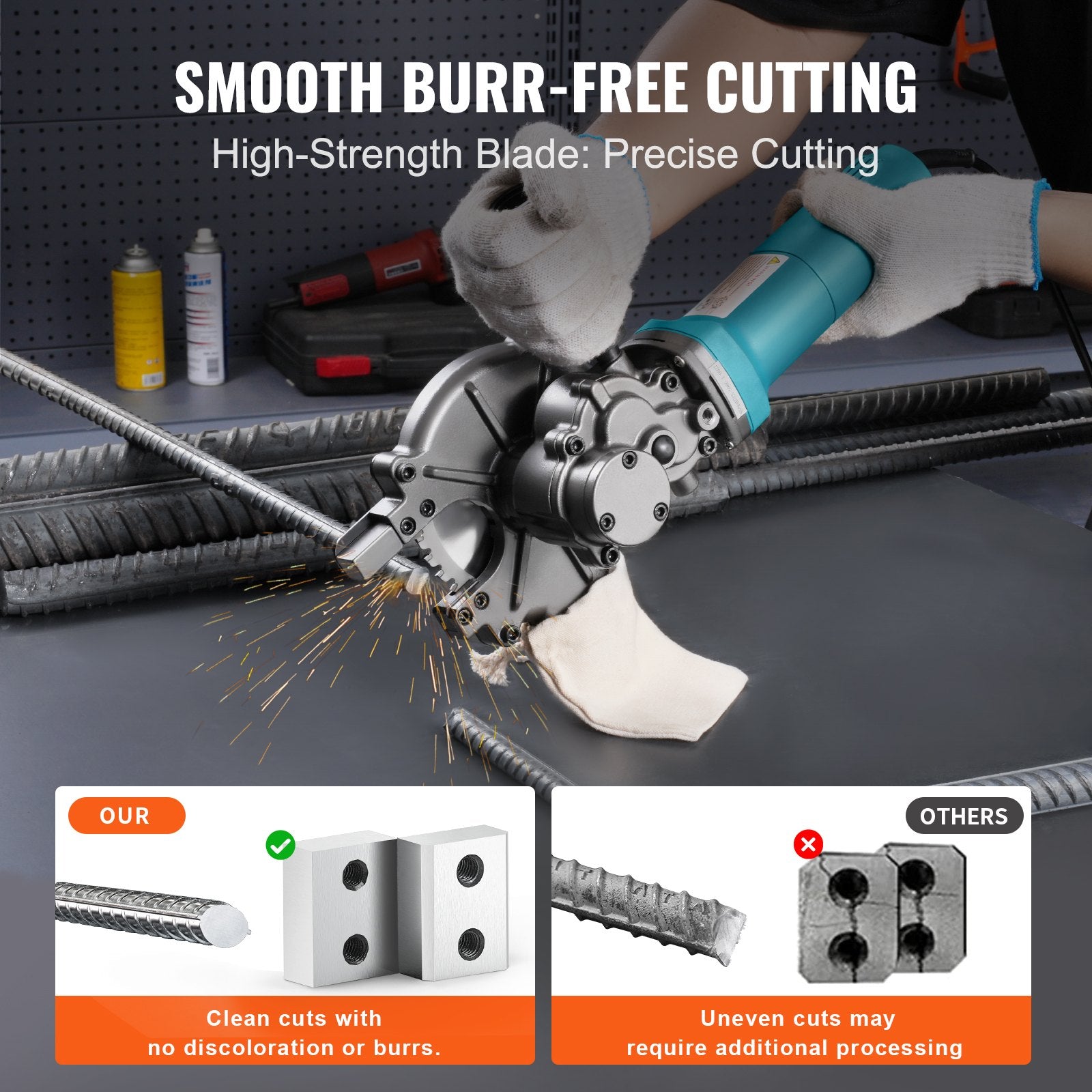 Chainsaws: VEVOR 1100W Electric Rebar Cutter Cutting up to 3/2In 4-40mm