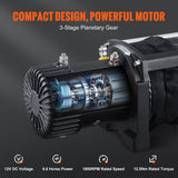 Automotive Lifts & Hoists: VEVOR Electric Winch, 4536 kg Load Capacity Nylon Rope Winch, IP67 8.9 mm x 25.9 m ATV Winch with Wireless Handheld Remote & Hawse Fairlead for Towing Jeep Off-Road SUV Truck Car Trailer Boat