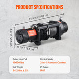 Automotive Lifts & Hoists: VEVOR Electric Winch, 4536 kg Load Capacity Nylon Rope Winch, IP67 8.9 mm x 25.9 m ATV Winch with Wireless Handheld Remote & Hawse Fairlead for Towing Jeep Off-Road SUV Truck Car Trailer Boat