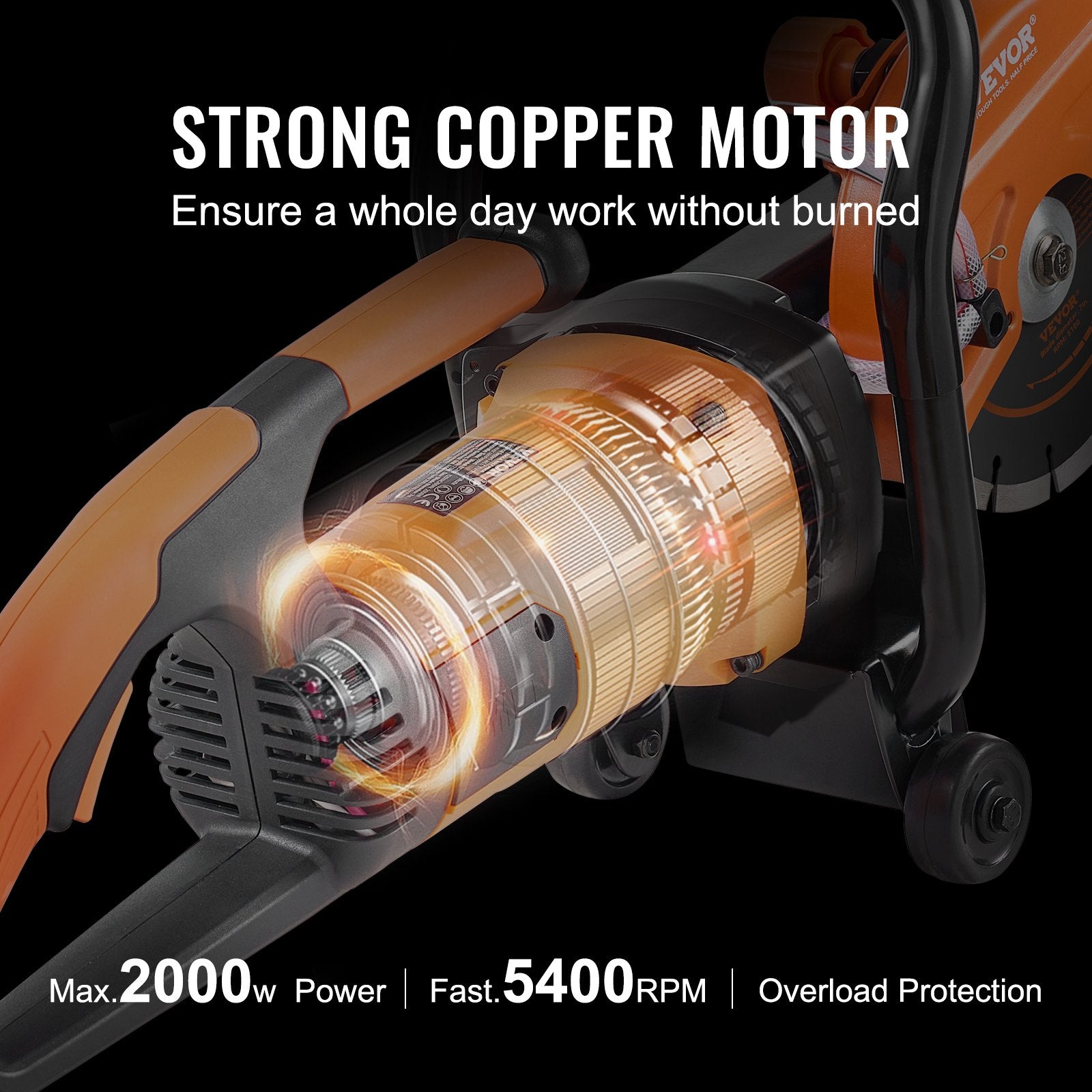 Chainsaws: VEVOR Electric Concrete Saw, 7 in Circular Saw Cutter, 2000 W High Power with Max. 2.5 in Cutting Depth, Wet/Dry Disk Saw Cutter Includes Water Line, Pump and Blade, for Stone, Brick