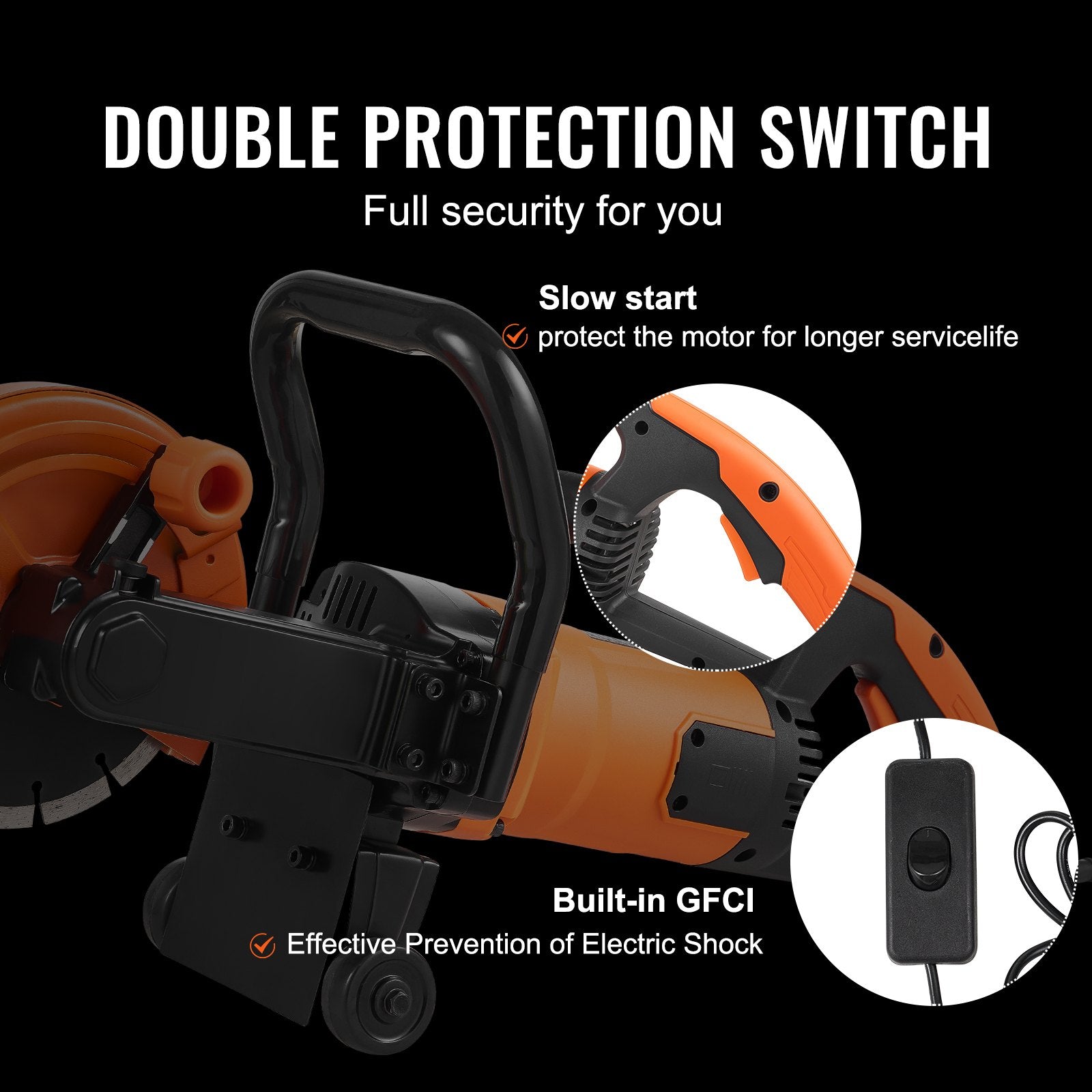 Chainsaws: VEVOR Electric Concrete Saw, 7 in Circular Saw Cutter, 2000 W High Power with Max. 2.5 in Cutting Depth, Wet/Dry Disk Saw Cutter Includes Water Line, Pump and Blade, for Stone, Brick