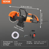 Chainsaws: VEVOR Electric Concrete Saw, 7 in Circular Saw Cutter, 2000 W High Power with Max. 2.5 in Cutting Depth, Wet/Dry Disk Saw Cutter Includes Water Line, Pump and Blade, for Stone, Brick
