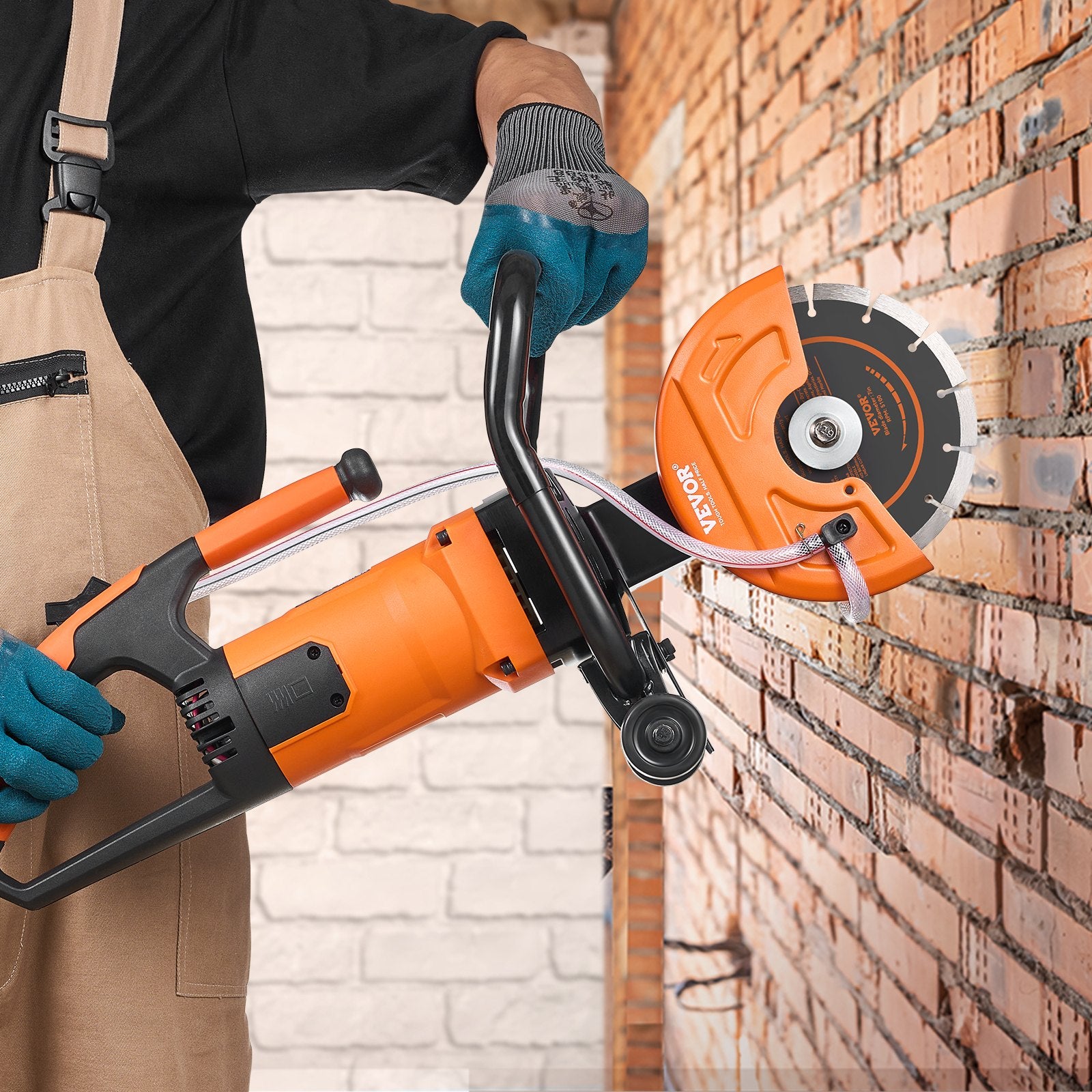 Chainsaws: VEVOR Electric Concrete Saw, 7 in Circular Saw Cutter, 2000 W High Power with Max. 2.5 in Cutting Depth, Wet/Dry Disk Saw Cutter Includes Water Line, Pump and Blade, for Stone, Brick
