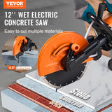 Power Saws: VEVOR 30.48cm Electric Concrete Saw Wet/Dry Saw Cutter with Water Pump and Blade