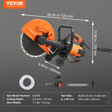 Power Saws: VEVOR 30.48cm Electric Concrete Saw Wet/Dry Saw Cutter with Water Pump and Blade