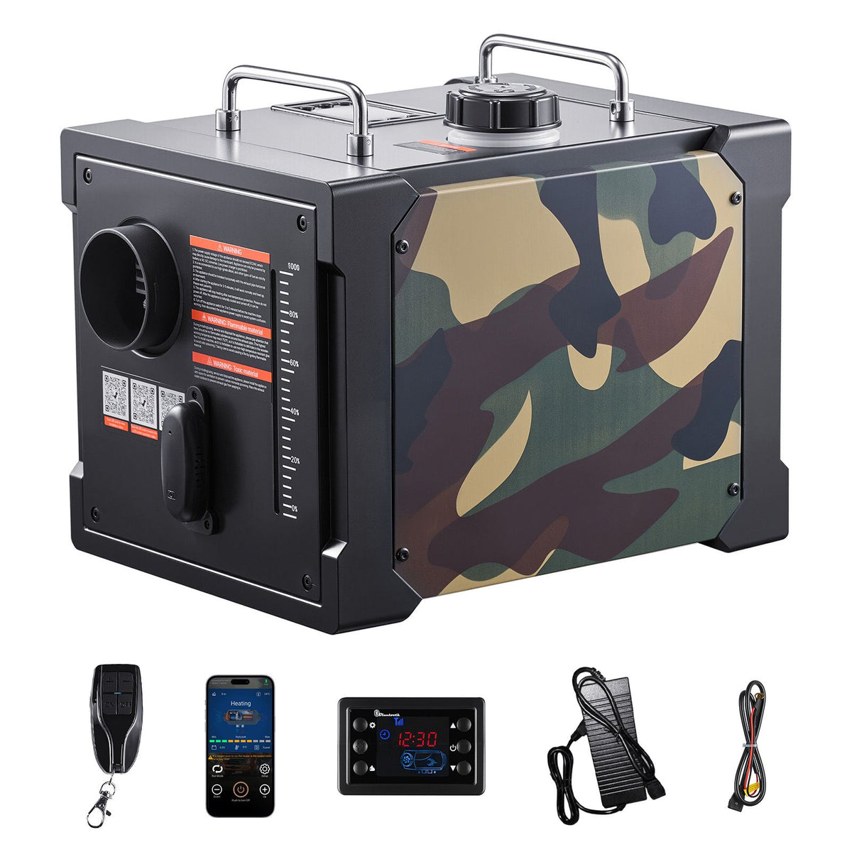 Diesel Heater, 8KW, DC 12V/24V, All in One Portable Diesel Air Heater with Bluetooth APP Control, Remote Control and LCD Screen, 7 L Fuel Tank for Trucks, Vans, RVs, Campers, and Garages