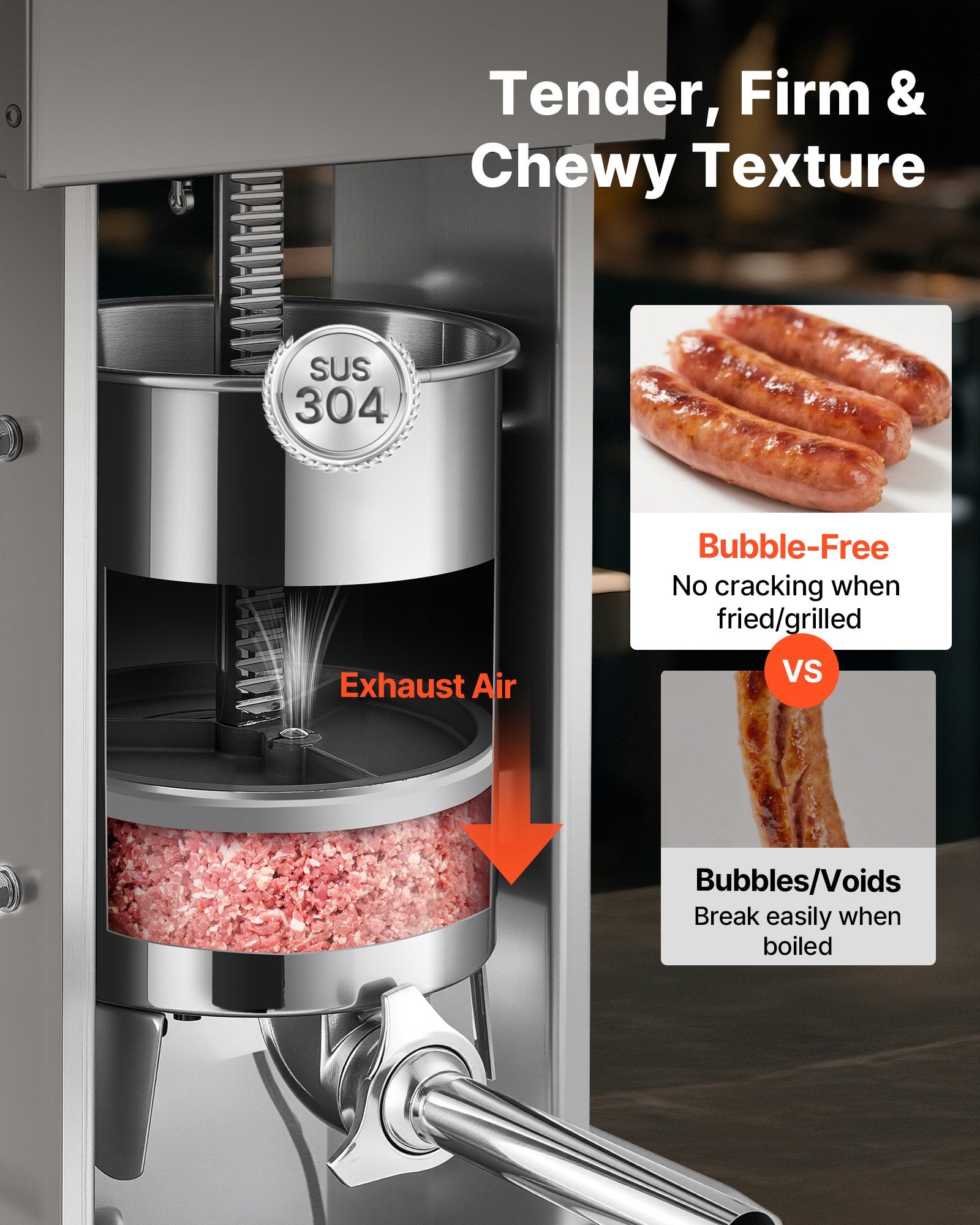 Food Storage: VEVOR Electric Sausage Stuffer, 22 LBS / 10 L Vertical Meat Stuffer, Stepless Speed Control and Foot Pedal, Stainless Steel Heavy Duty Sausage Filler with 4 Stuffing Tubes, for Commercial & Home Use