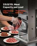 Food Storage: VEVOR Electric Sausage Stuffer, 33 LBS / 15 L Vertical Meat Stuffer, Stepless Speed Control and Foot Pedal, Stainless Steel Heavy Duty Sausage Filler with 4 Stuffing Tubes, for Commercial & Home Use