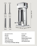 Food Storage: VEVOR Electric Sausage Stuffer, 33 LBS / 15 L Vertical Meat Stuffer, Stepless Speed Control and Foot Pedal, Stainless Steel Heavy Duty Sausage Filler with 4 Stuffing Tubes, for Commercial & Home Use