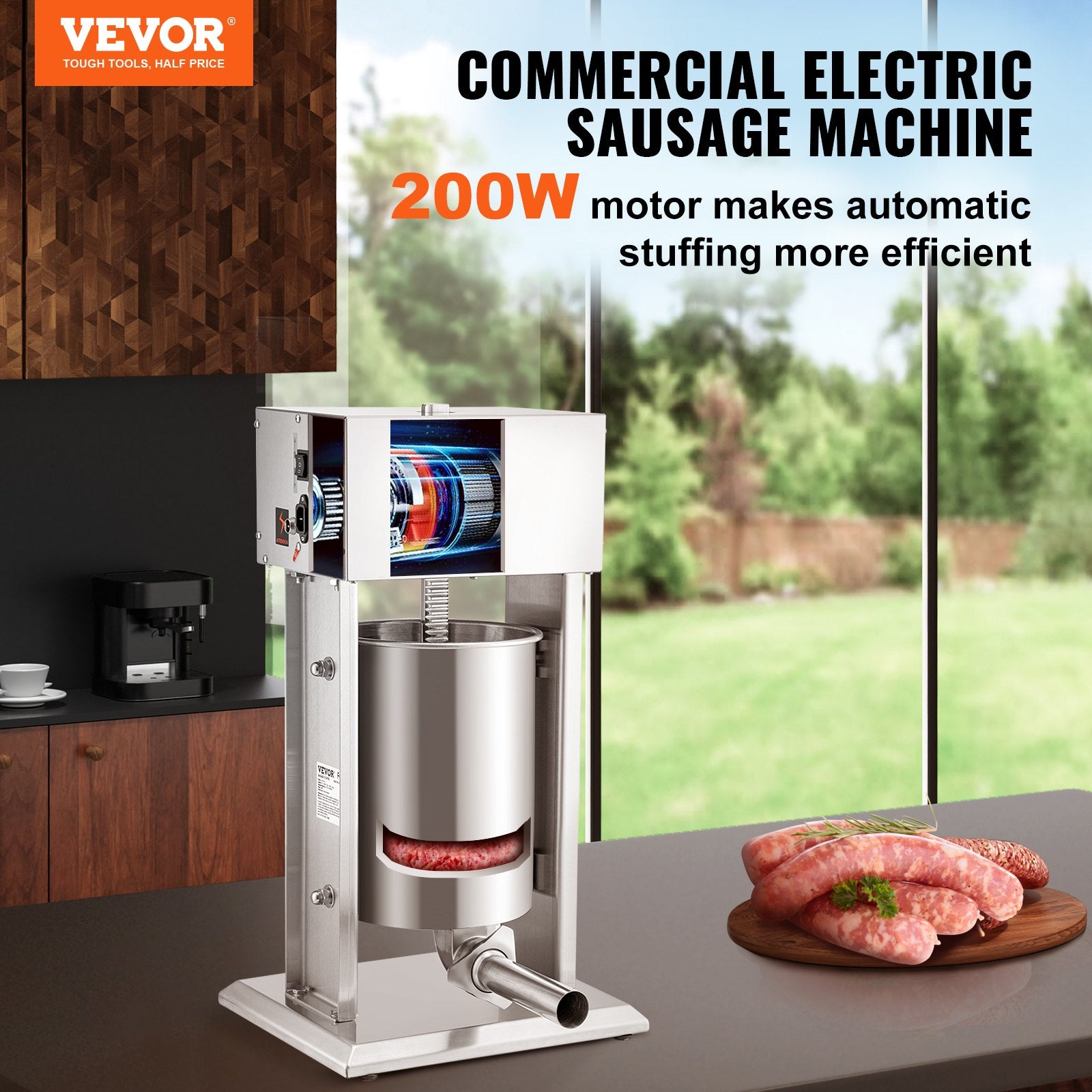 Electric Sausage Stuffer 10L Variable Speed Sausage Maker Stainless Steel