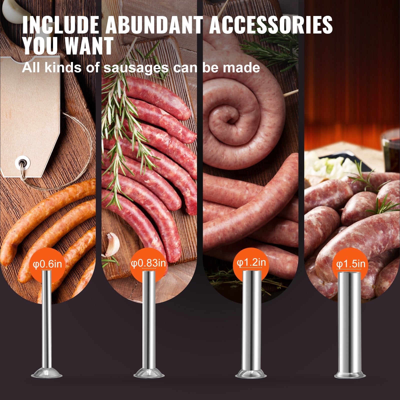 Electric Sausage Stuffer 10L Variable Speed Sausage Maker Stainless Steel
