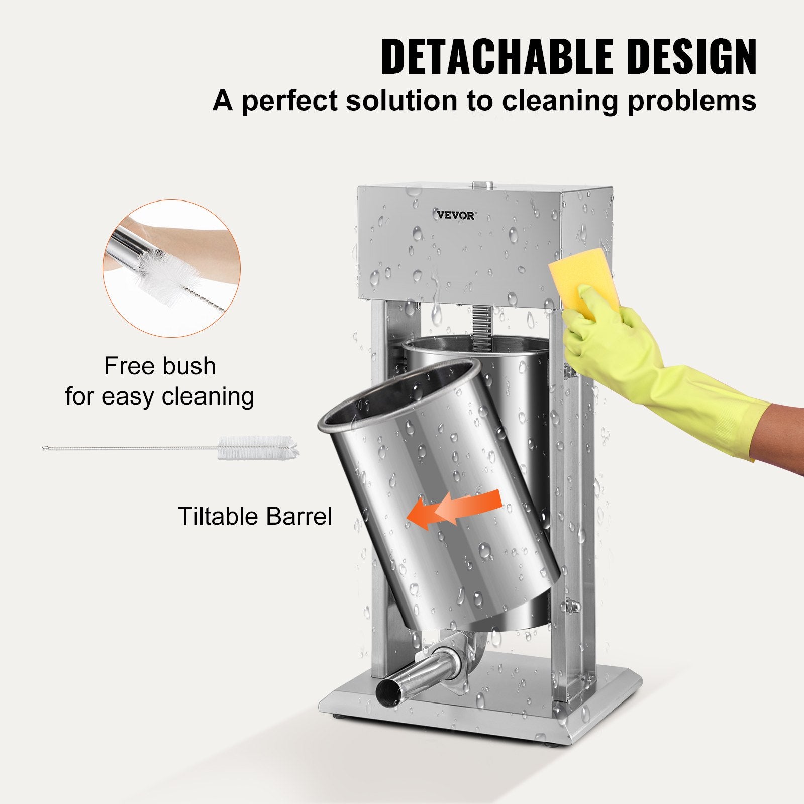Electric Sausage Stuffer 15L Variable Speed Sausage Maker Stainless Steel