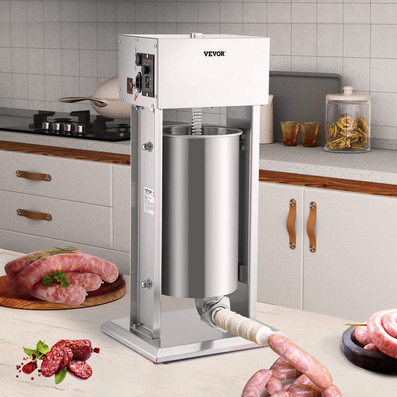 Electric Sausage Stuffer 15L Variable Speed Sausage Maker Stainless Steel
