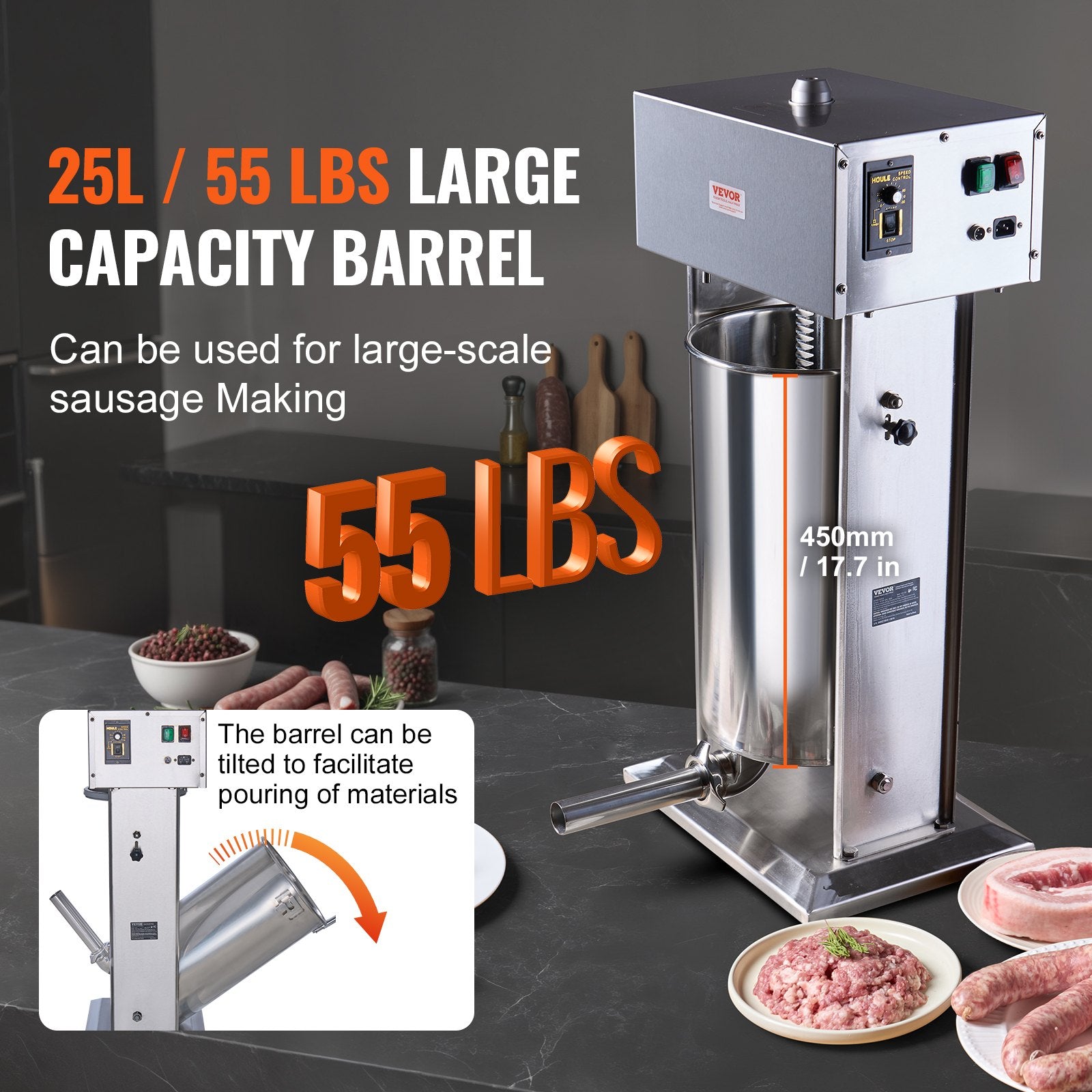 Farm Equipment: VEVOR Electric Sausage Stuffer 25 L Vertical Meat Stuffer 304 Stainless Steel