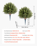 Artificial Trees: VEVOR Artificial Topiary Cypress Trees with Ground Spike, 2 Set 406mm Faux Shrubs & Bushes Potted Plants, Fake Silk Tree Look Real for Decor Front Porch Outdoor Indoor Patio Garden Balcony Backyard