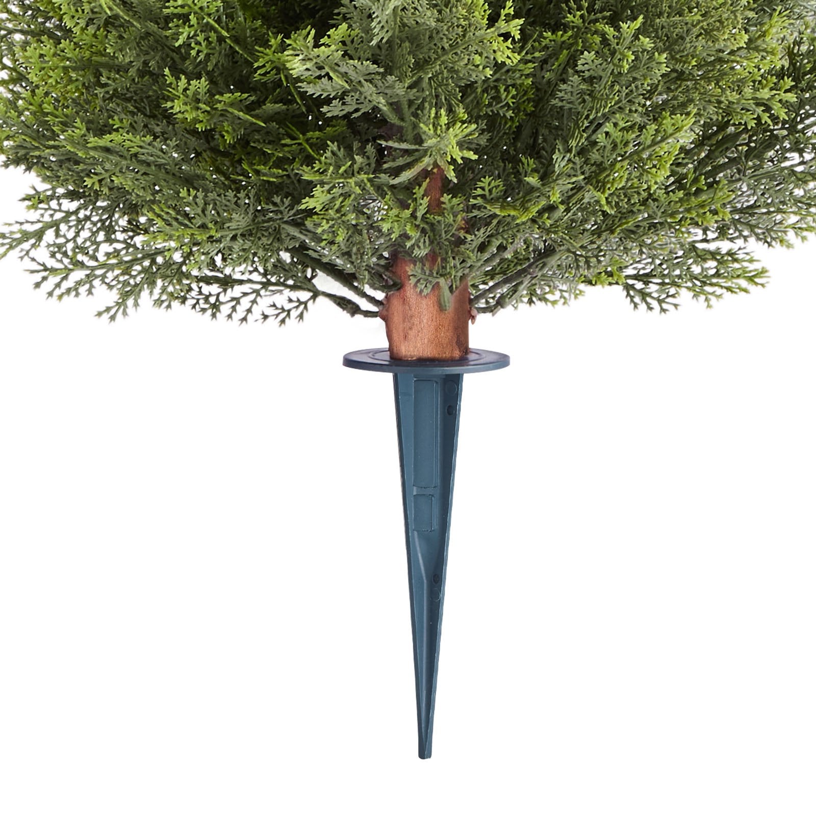 Artificial Trees: VEVOR Artificial Topiary Cypress Trees with Ground Spike, 2 Set 406mm Faux Shrubs & Bushes Potted Plants, Fake Silk Tree Look Real for Decor Front Porch Outdoor Indoor Patio Garden Balcony Backyard