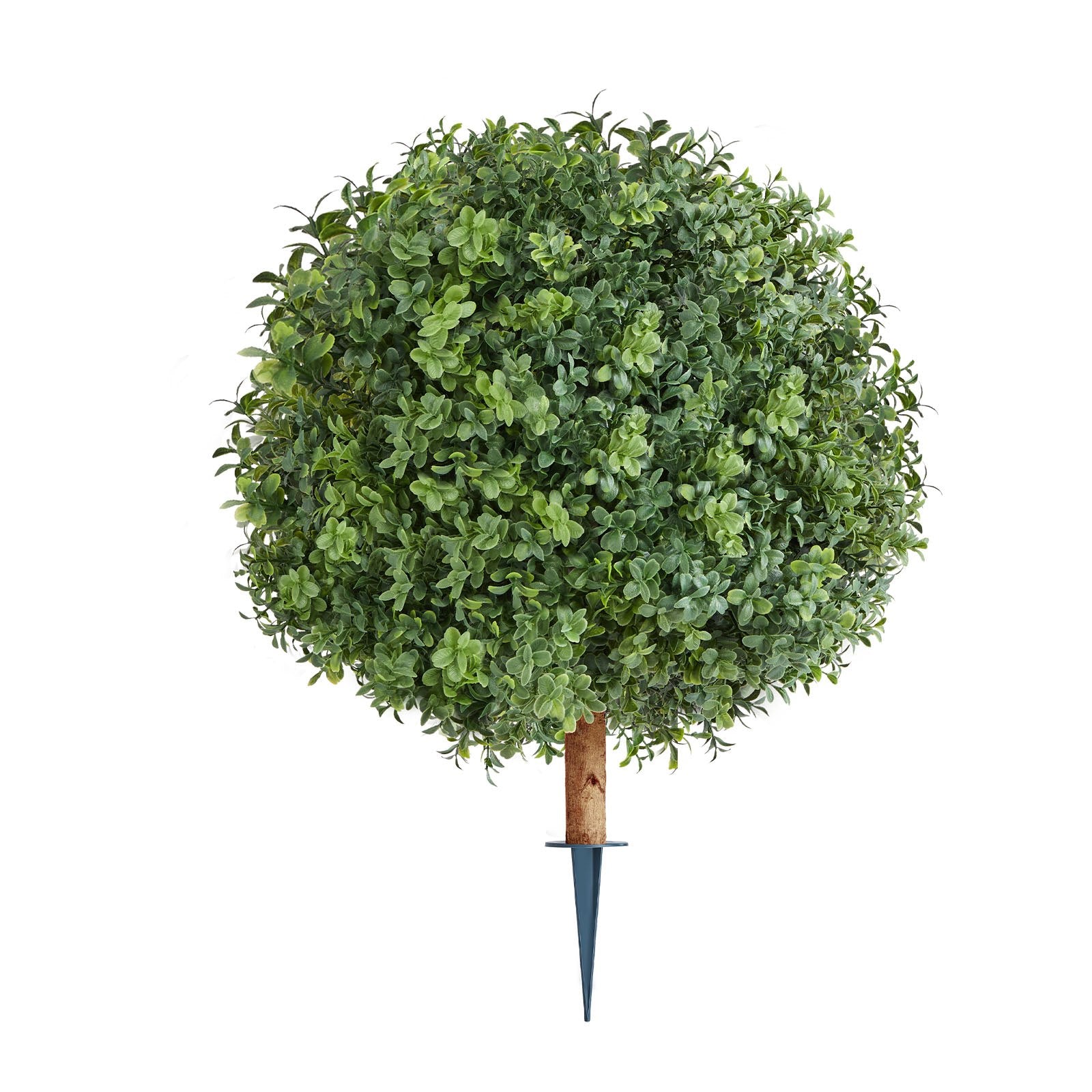 Artificial Topiary Boxwood Trees with Ground Spike, 2 Set 559mm Faux Shrubs & Bushes Potted Plants, Fake Silk Tree Look Real for Decor Front Porch Outdoor Indoor Patio Garden Balcony Backyard