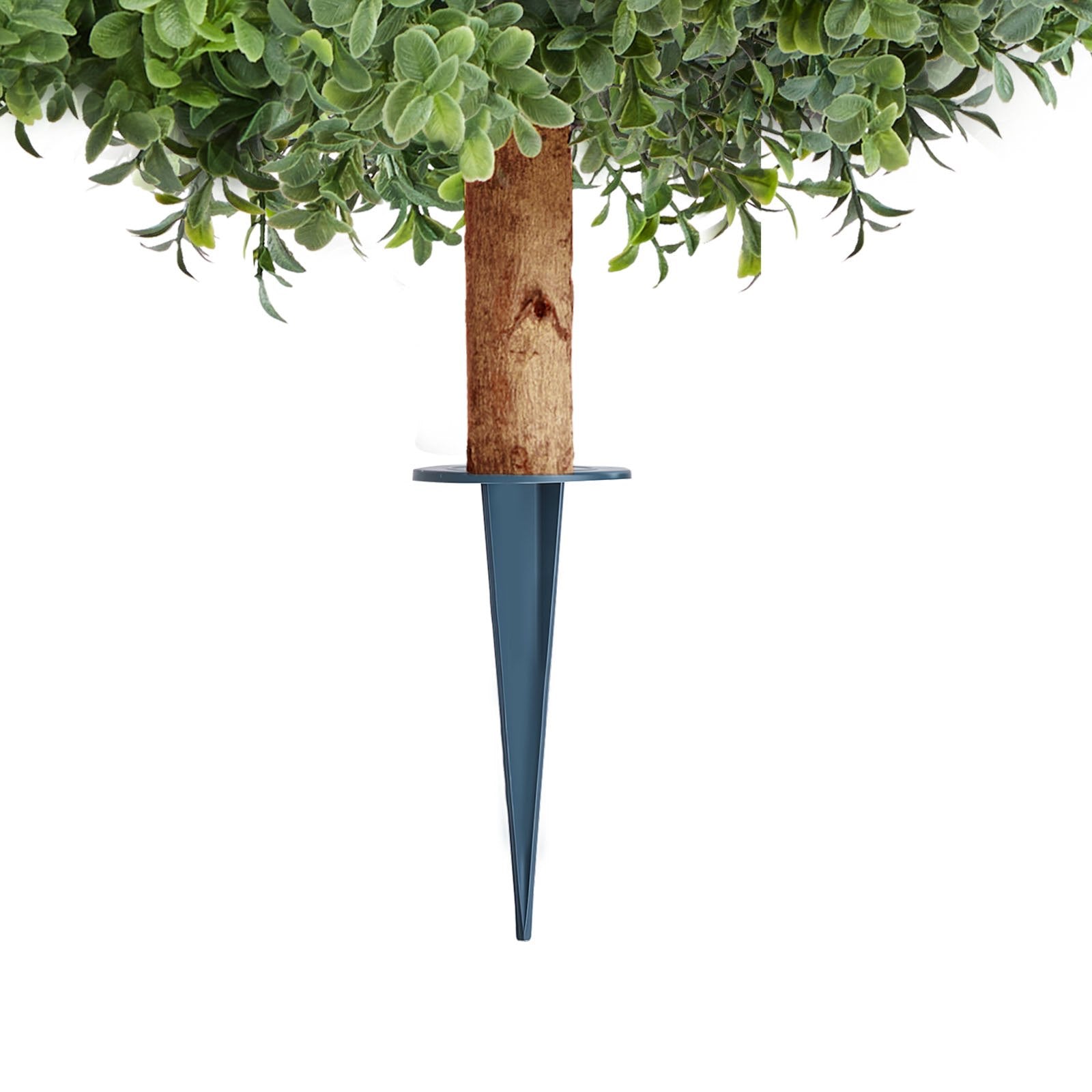 Artificial Topiary Boxwood Trees with Ground Spike, 2 Set 559mm Faux Shrubs & Bushes Potted Plants, Fake Silk Tree Look Real for Decor Front Porch Outdoor Indoor Patio Garden Balcony Backyard